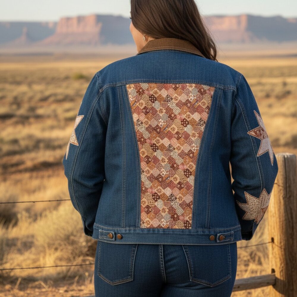 Vintage Wrangler Upcycled Custom Patchwork Denim … - image 2